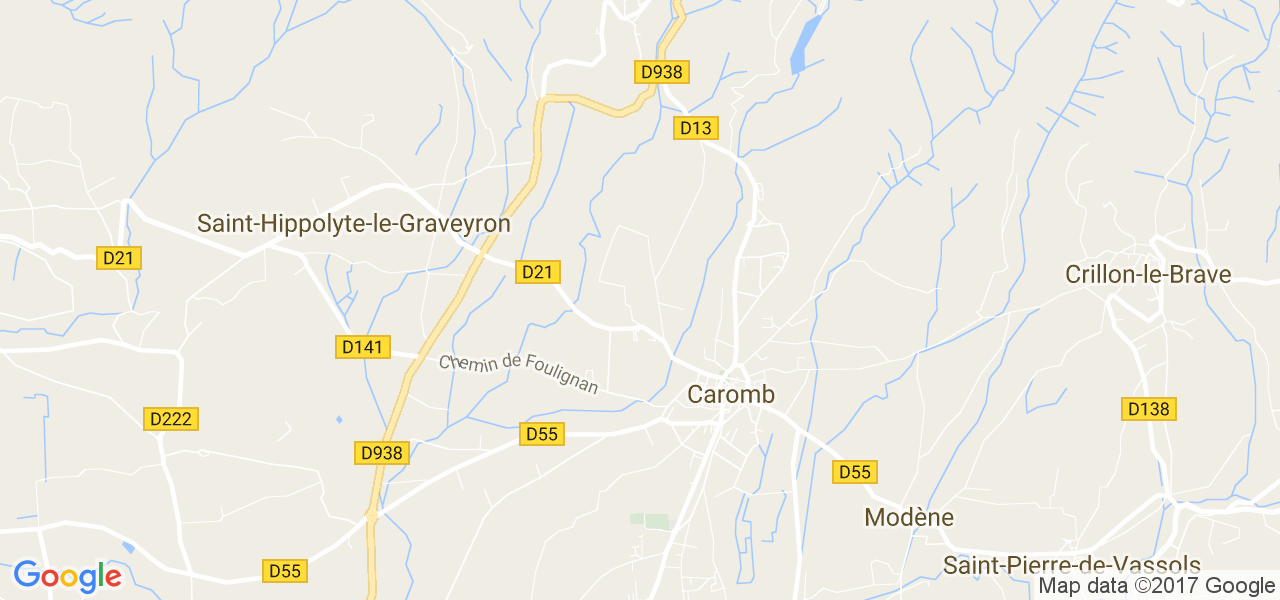 map de la ville de Caromb