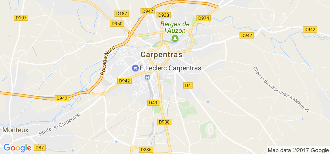 map de la ville de Carpentras