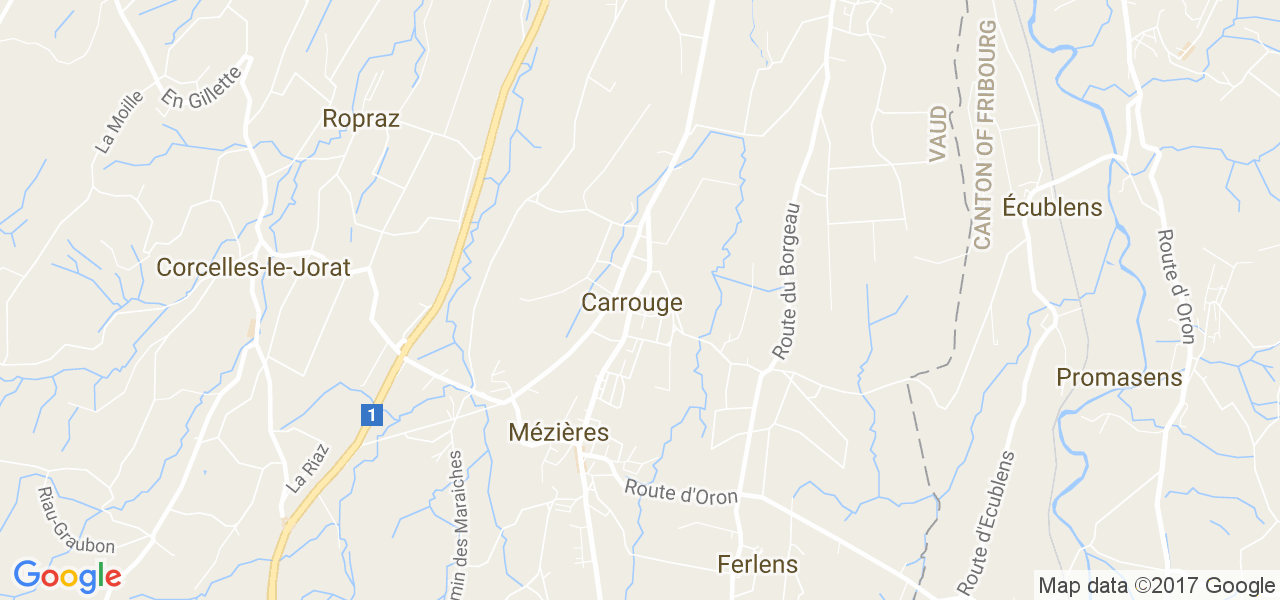 map de la ville de Carrouge