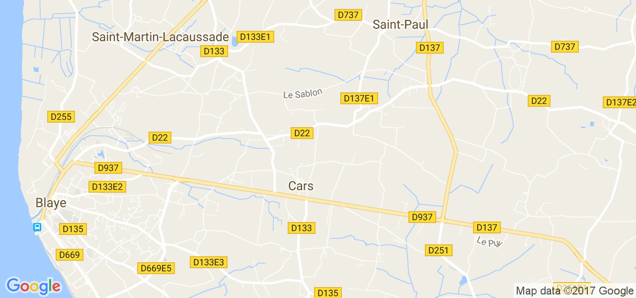 map de la ville de Cars