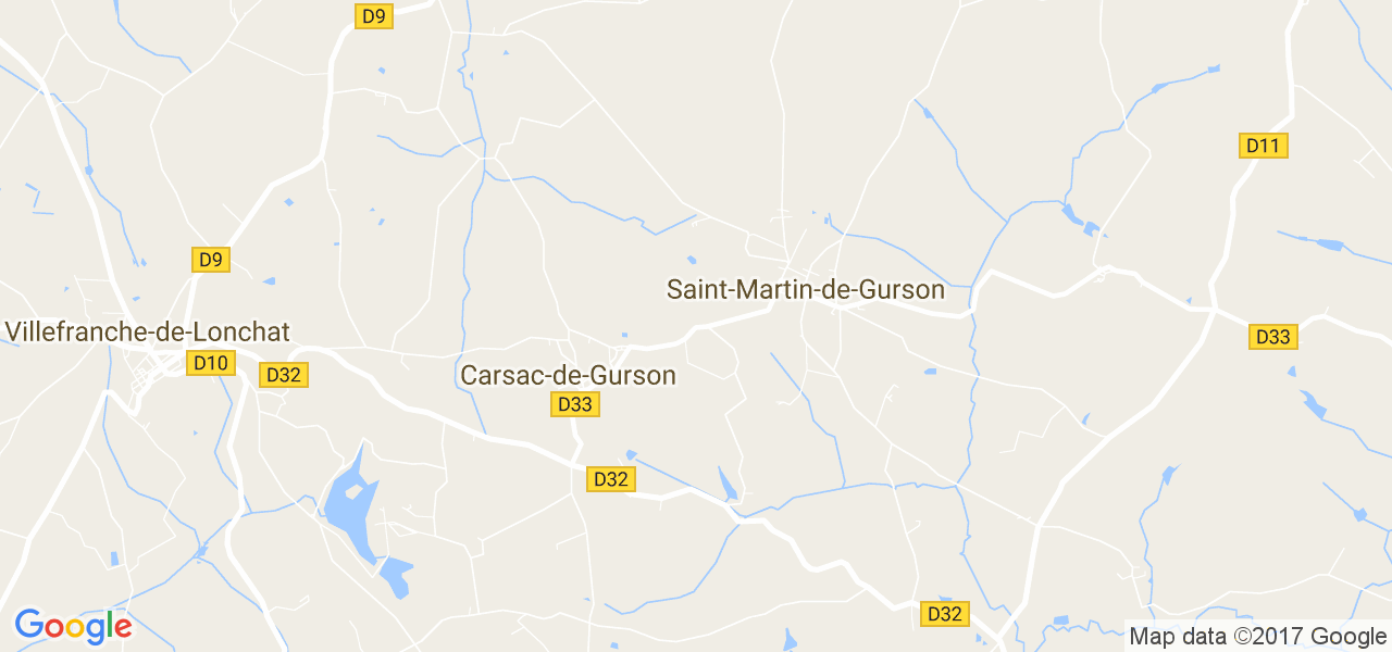 map de la ville de Carsac-de-Gurson