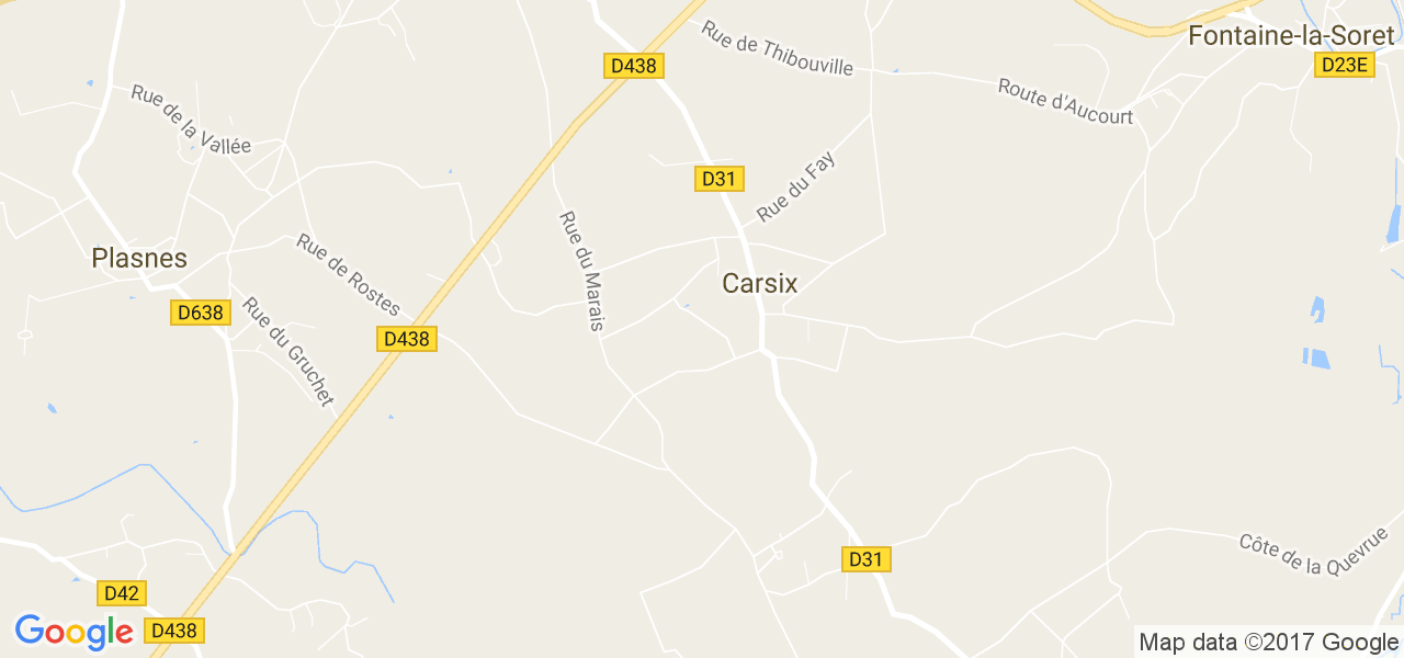 map de la ville de Carsix