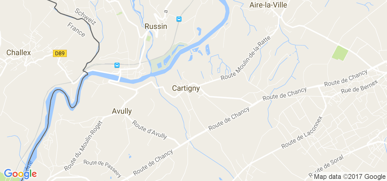 map de la ville de Cartigny