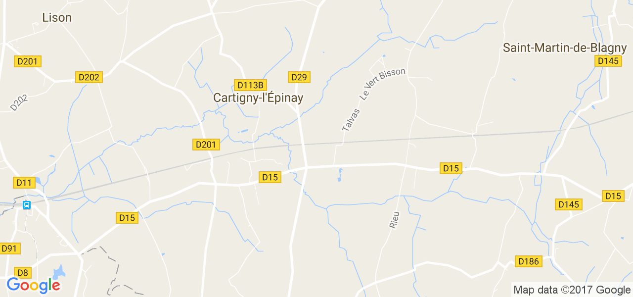 map de la ville de Cartigny-l'Épinay