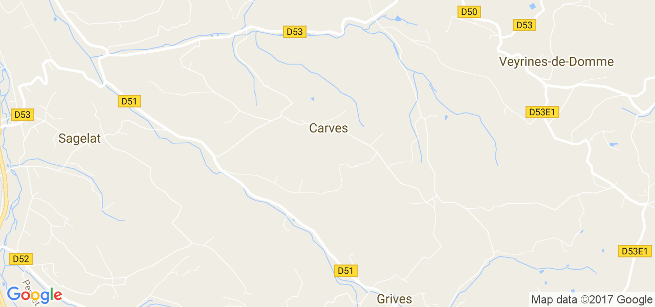 map de la ville de Carves