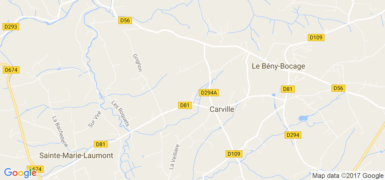 map de la ville de Carville