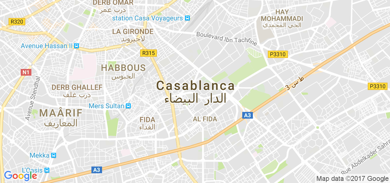 map de la ville de Casablanca