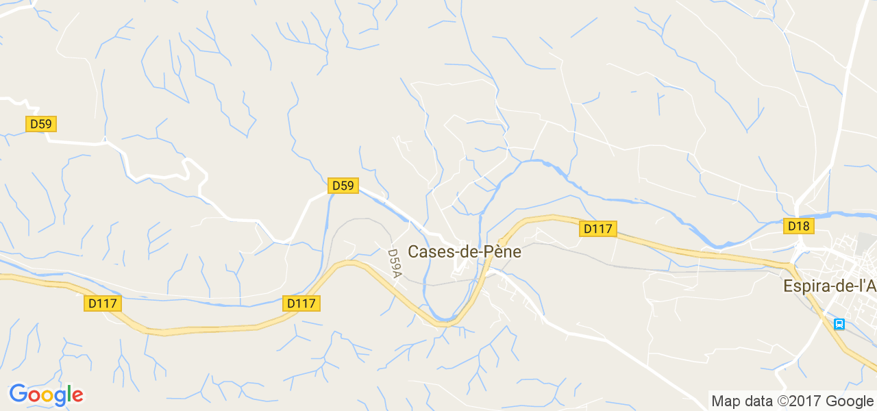 map de la ville de Cases-de-Pène