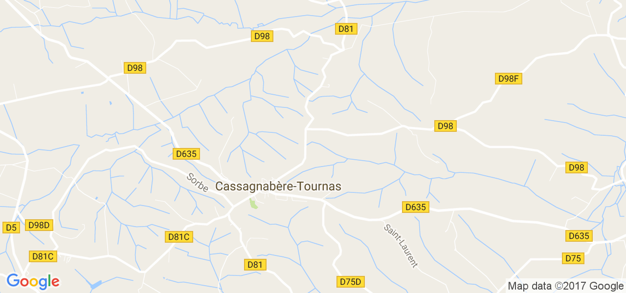 map de la ville de Cassagnabère-Tournas