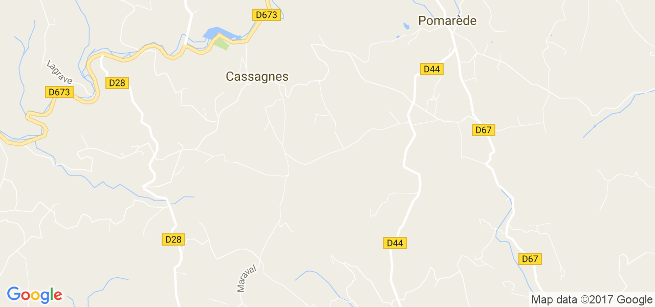 map de la ville de Cassagnes