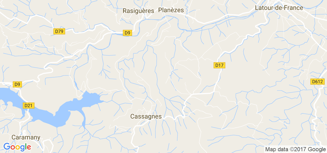 map de la ville de Cassagnes