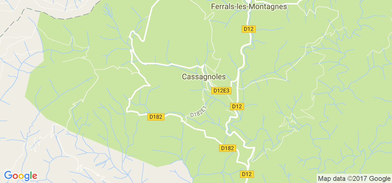 map de la ville de Cassagnoles