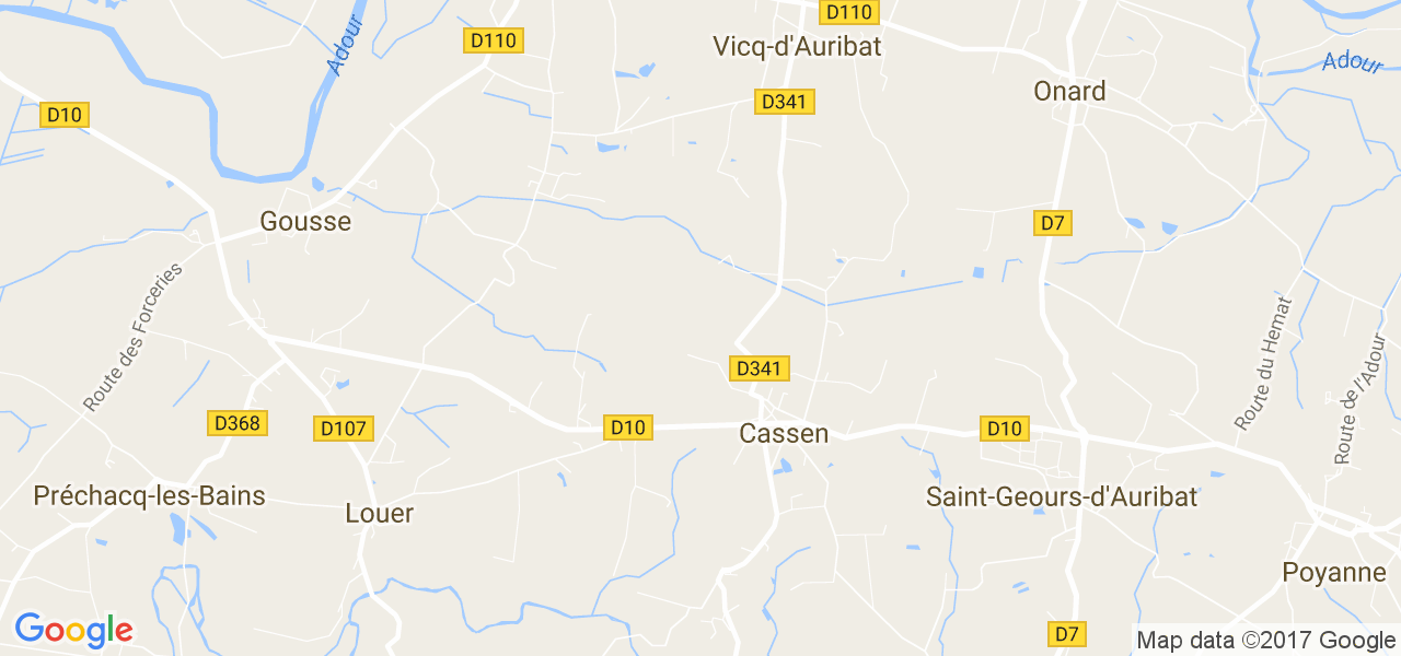 map de la ville de Cassen