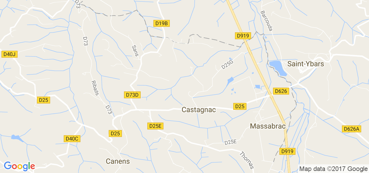 map de la ville de Castagnac