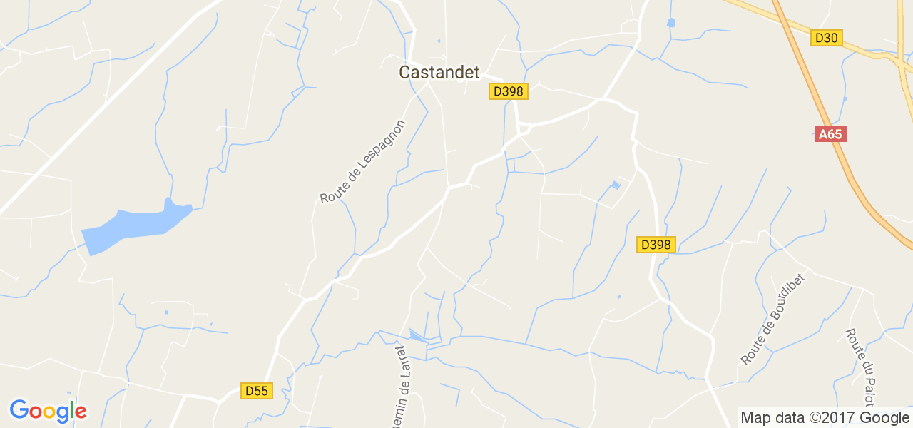 map de la ville de Castandet