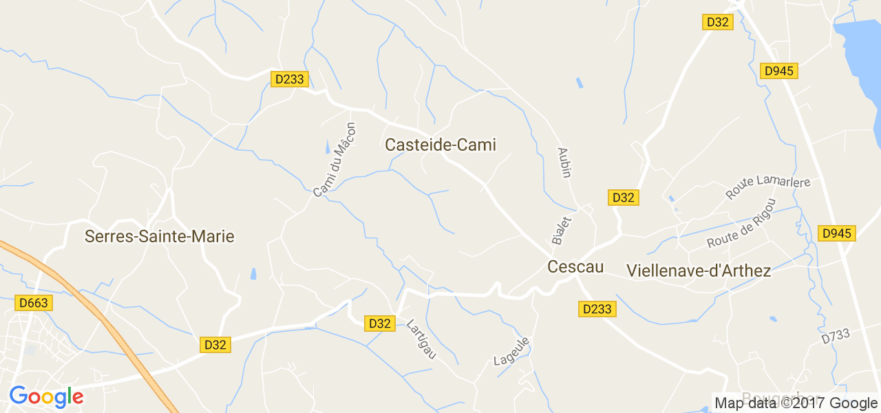 map de la ville de Casteide-Cami