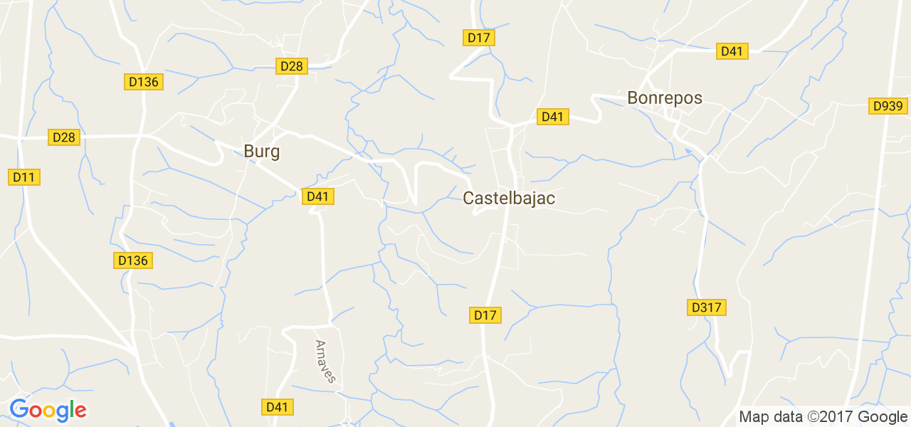 map de la ville de Castelbajac