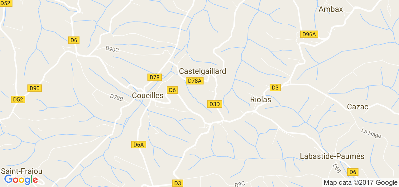 map de la ville de Castelgaillard