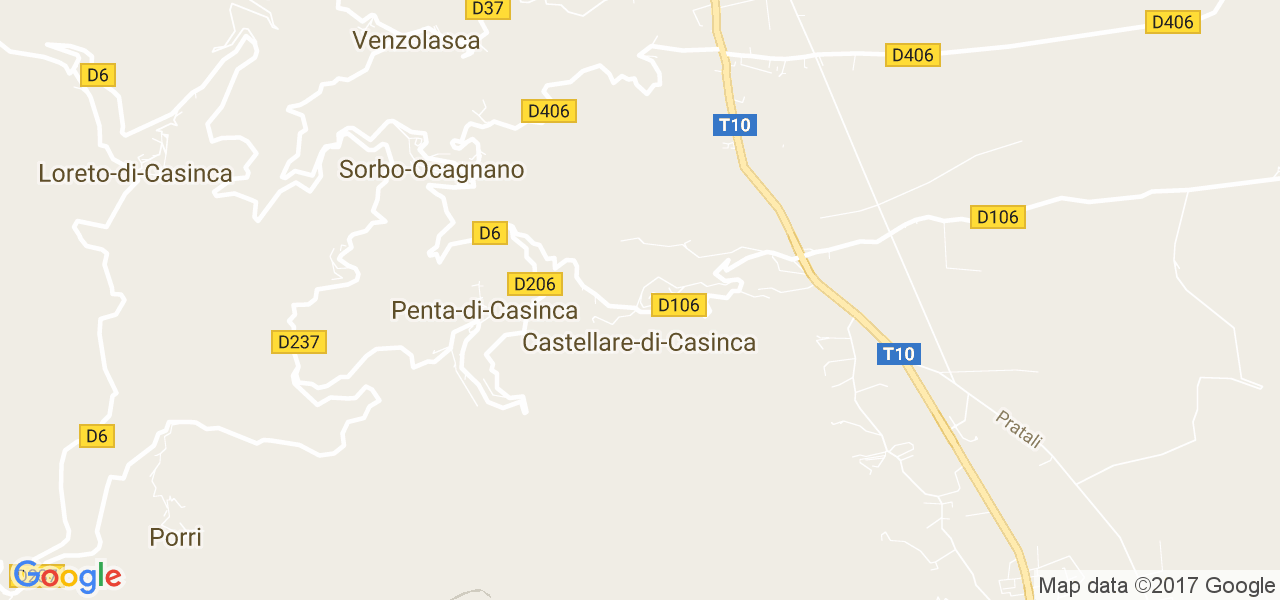 map de la ville de Castellare-di-Casinca