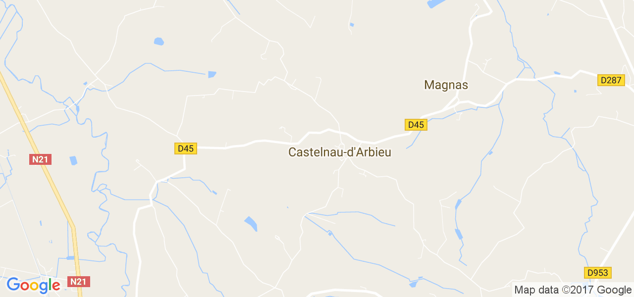 map de la ville de Castelnau-d'Arbieu