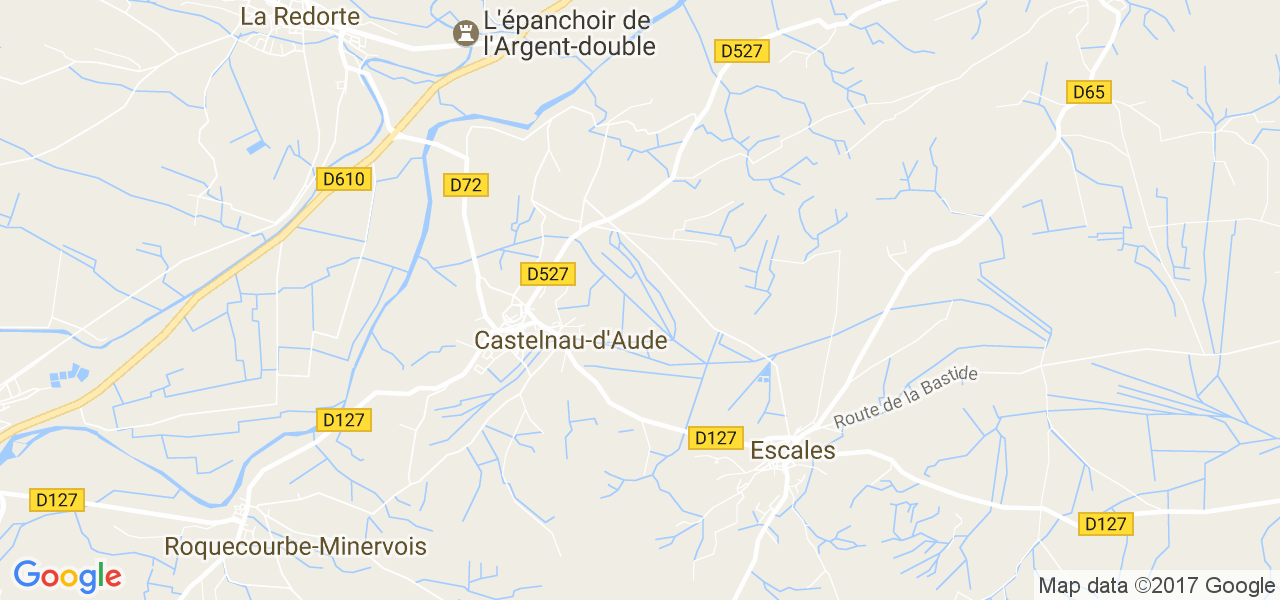 map de la ville de Castelnau-d'Aude