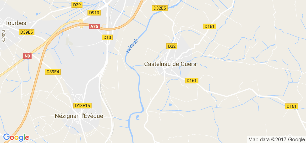 map de la ville de Castelnau-de-Guers