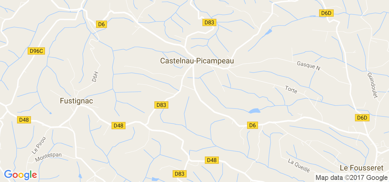 map de la ville de Castelnau-Picampeau