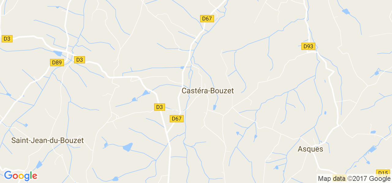 map de la ville de Castéra-Bouzet