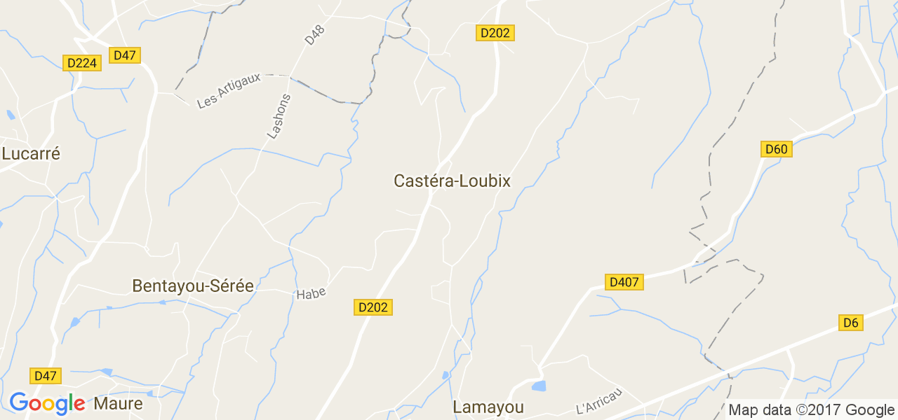 map de la ville de Castéra-Loubix