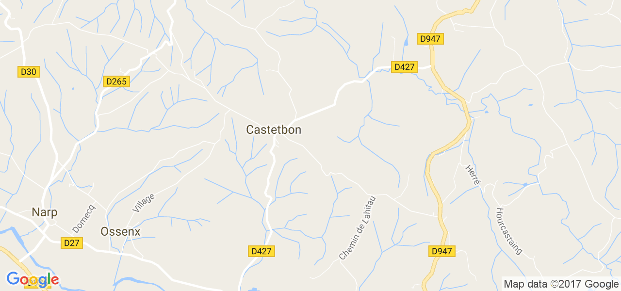 map de la ville de Castetbon