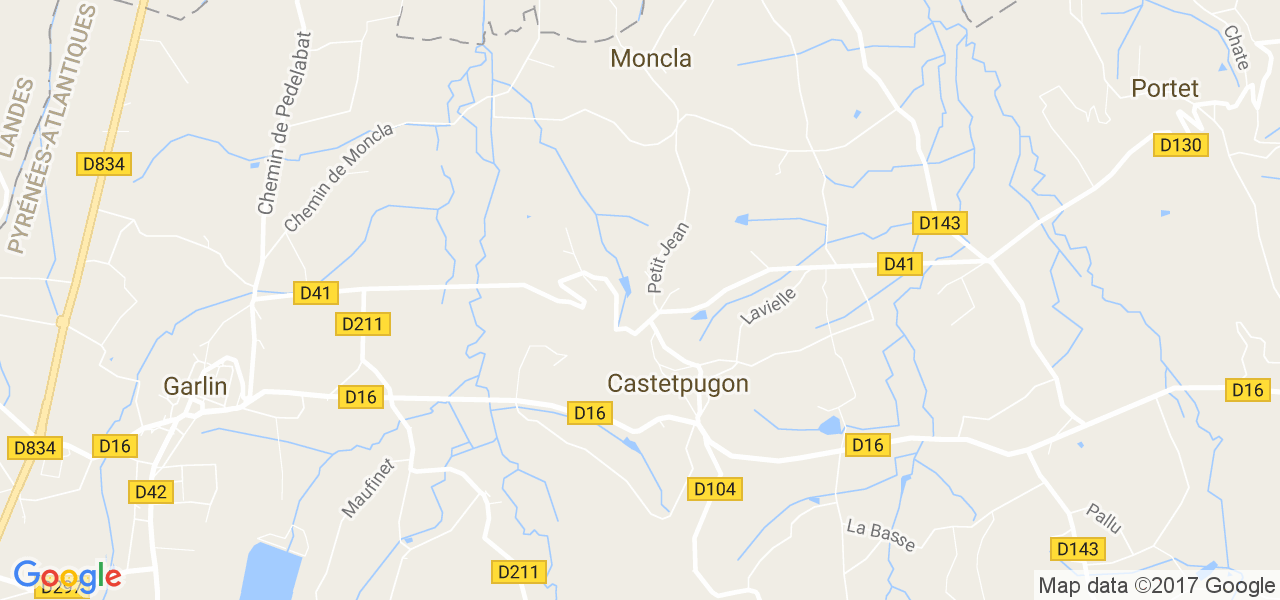 map de la ville de Castetpugon