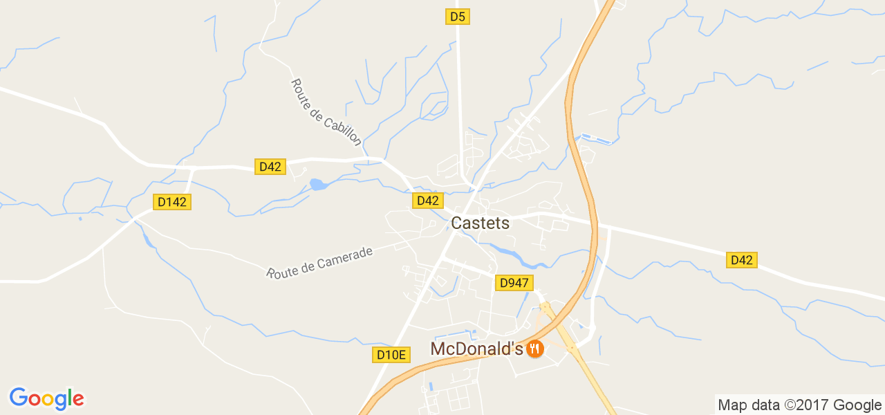 map de la ville de Castets