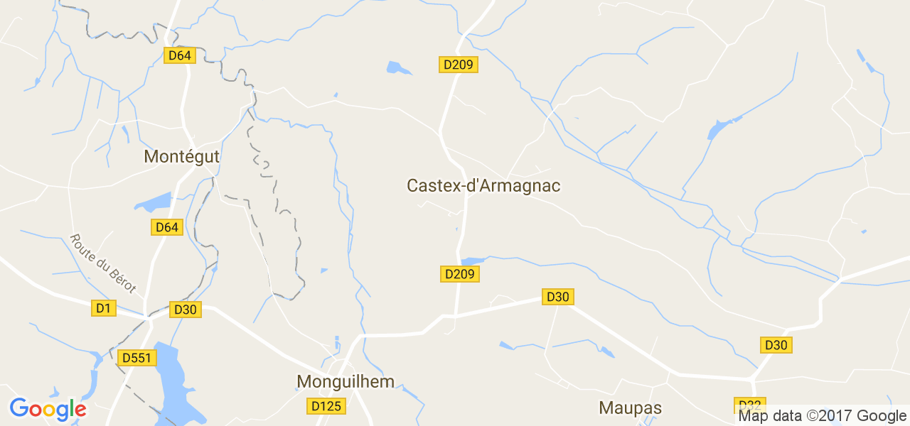 map de la ville de Castex-d'Armagnac