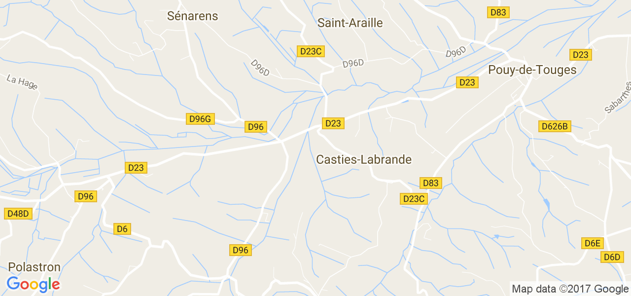 map de la ville de Casties-Labrande