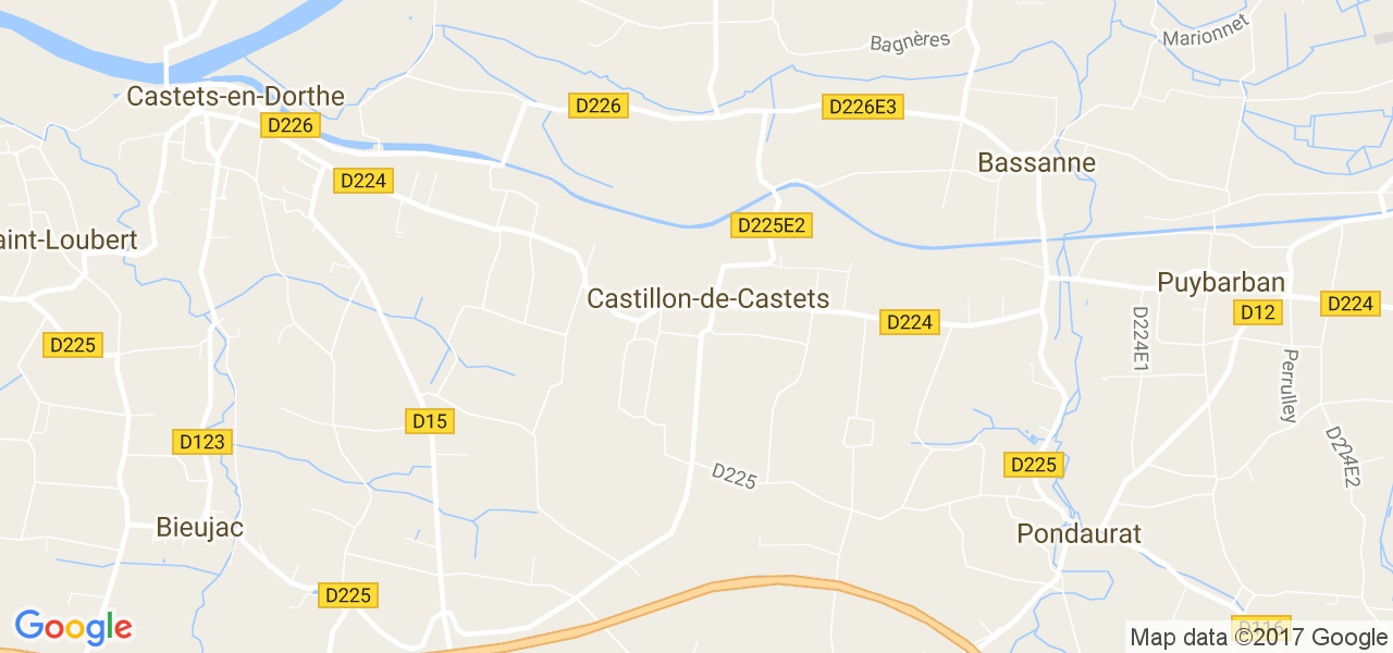 map de la ville de Castillon-de-Castets