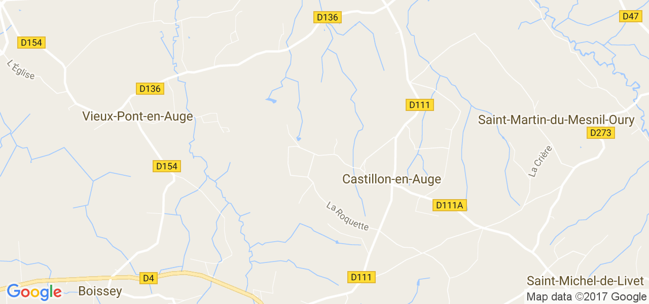 map de la ville de Castillon-en-Auge