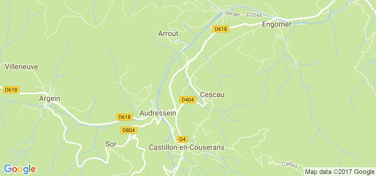 map de la ville de Castillon-en-Couserans