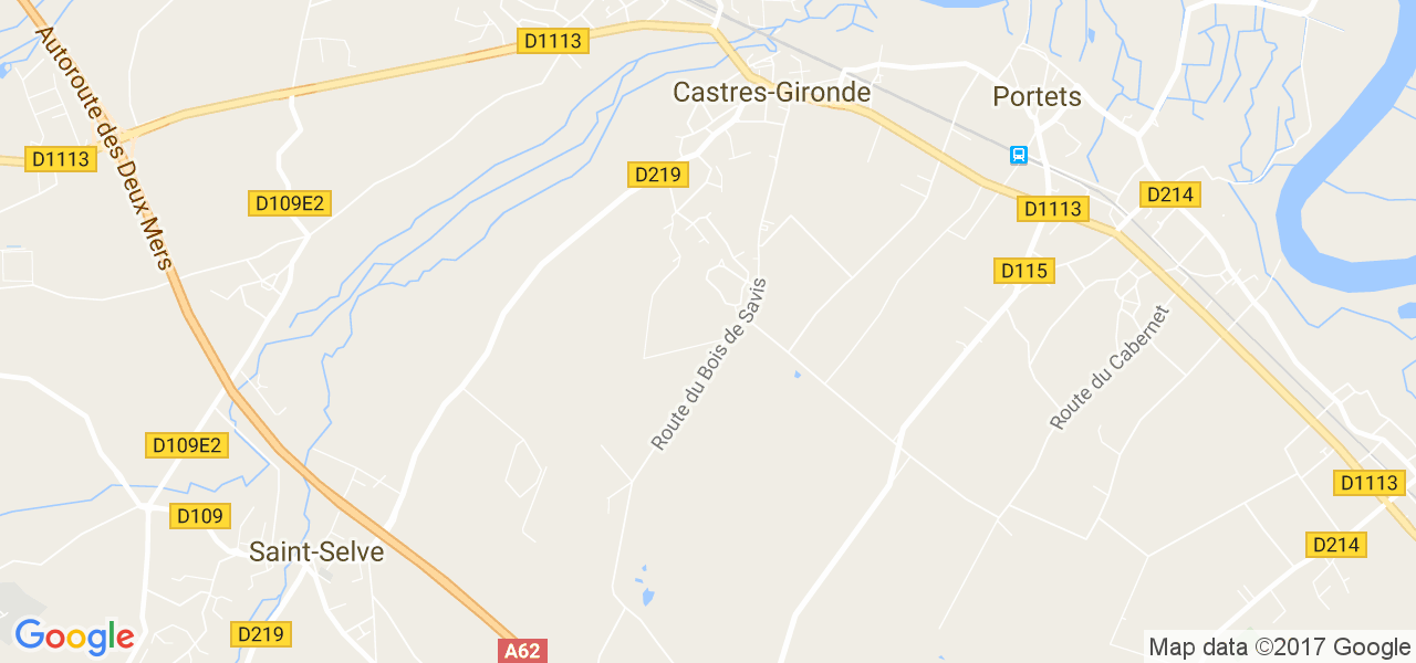 map de la ville de Castres-Gironde