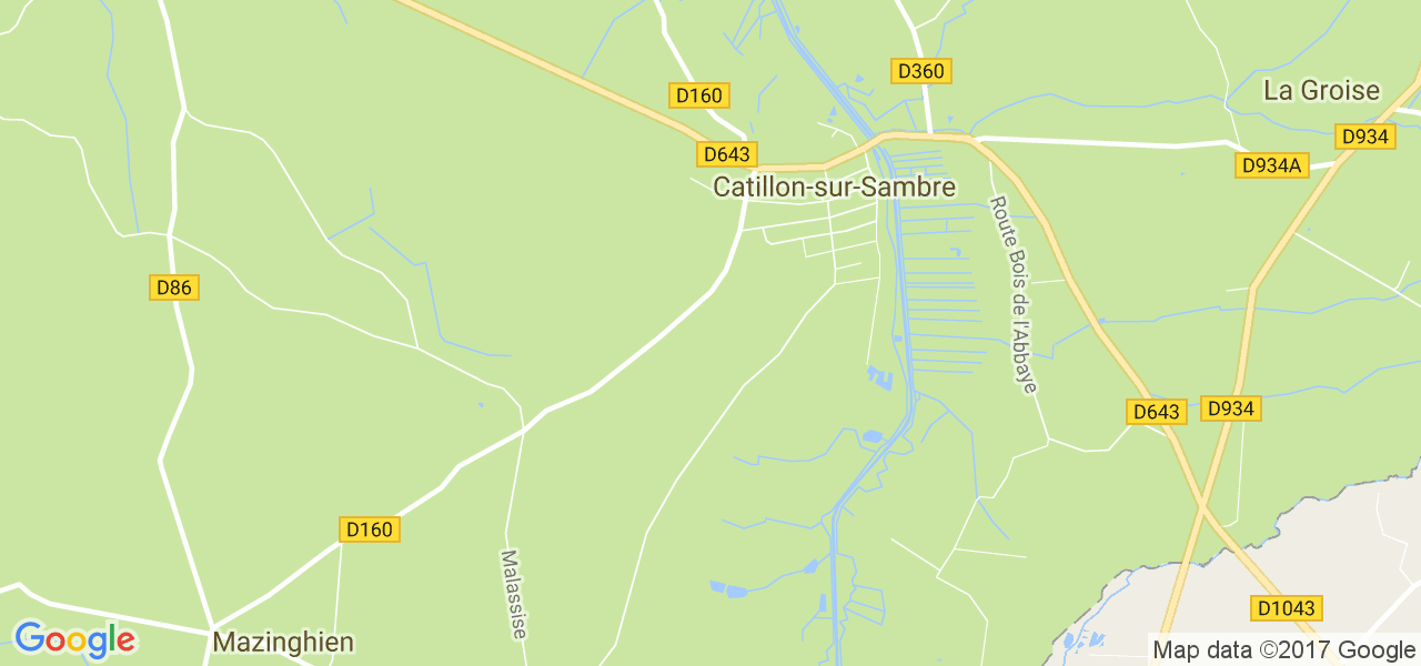 map de la ville de Catillon-sur-Sambre