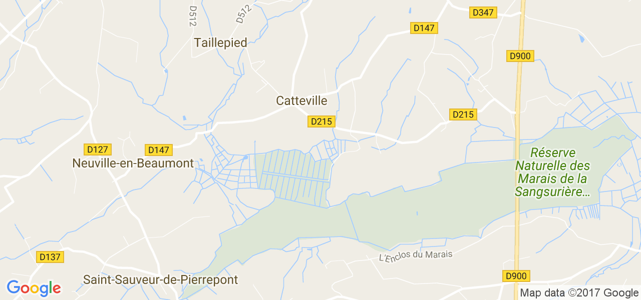 map de la ville de Catteville