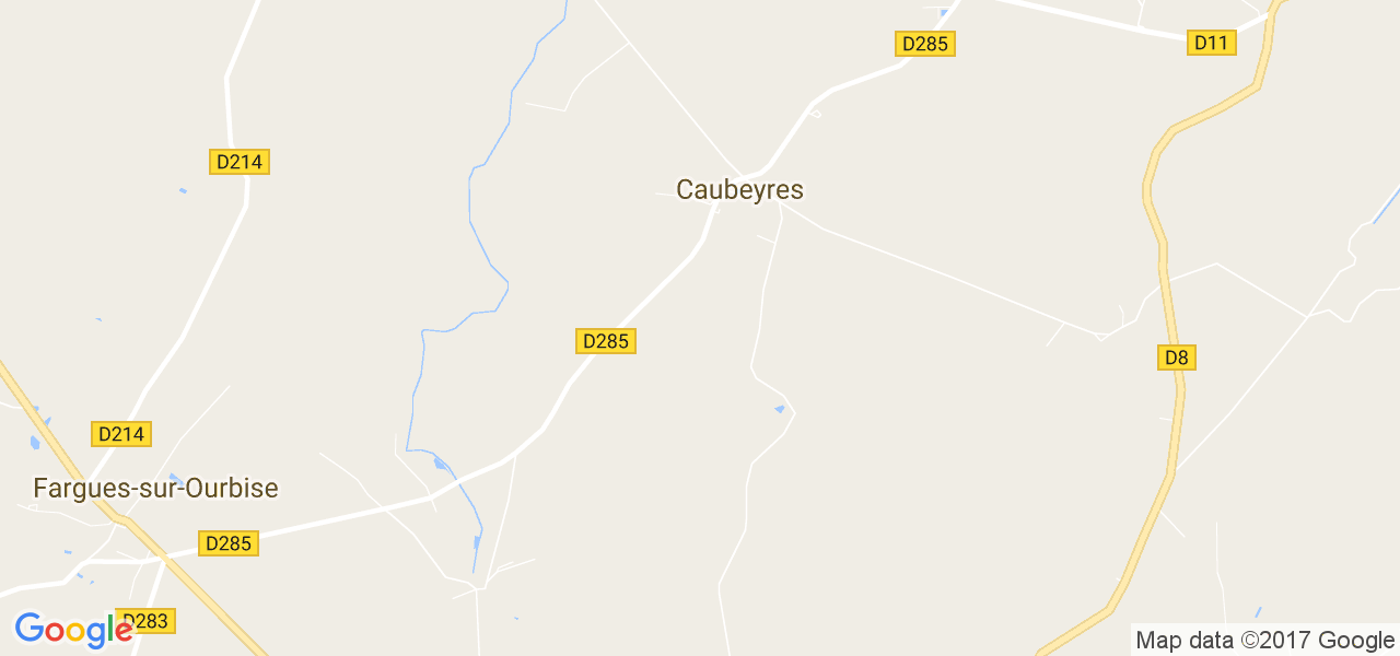 map de la ville de Caubeyres