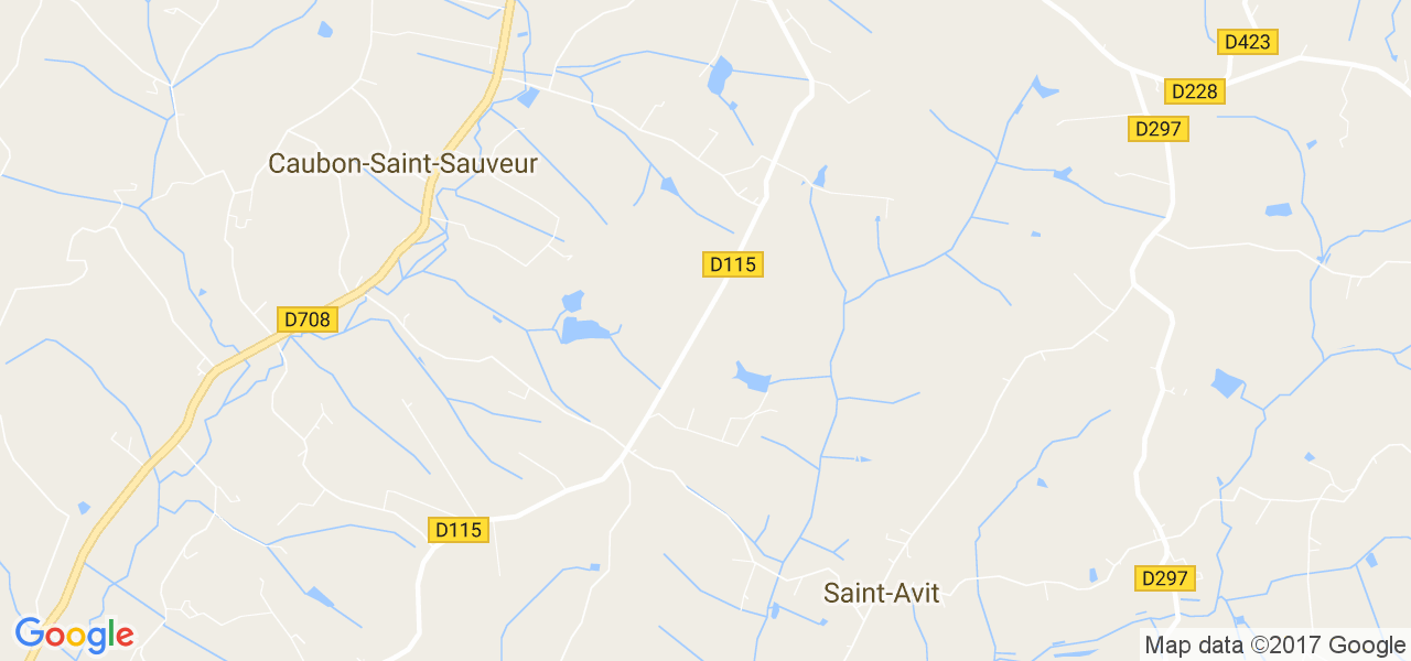 map de la ville de Caubon-Saint-Sauveur