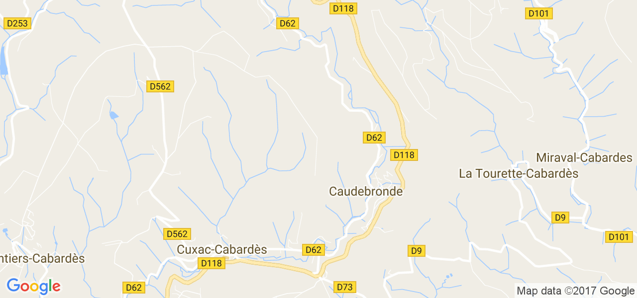 map de la ville de Caudebronde