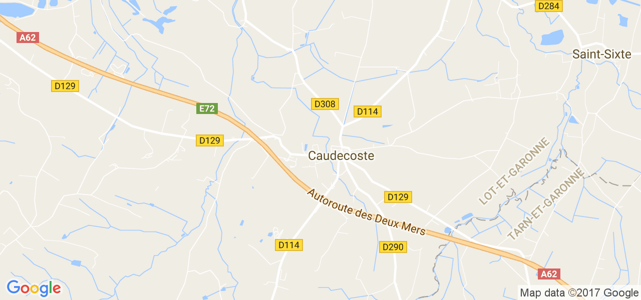 map de la ville de Caudecoste