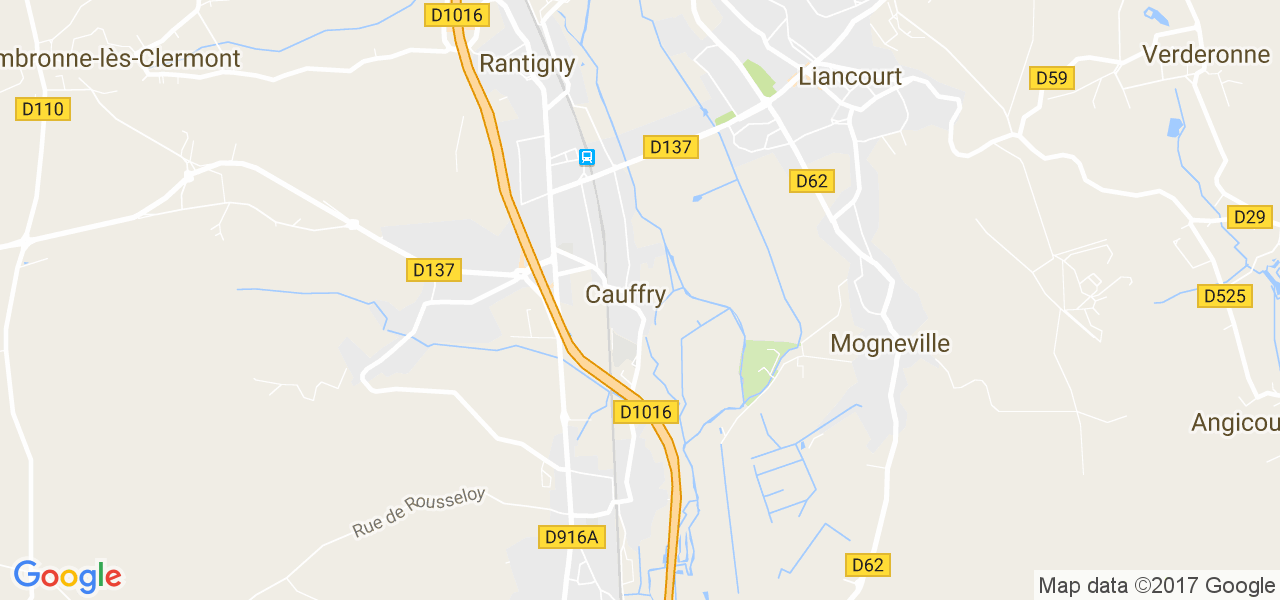 map de la ville de Cauffry