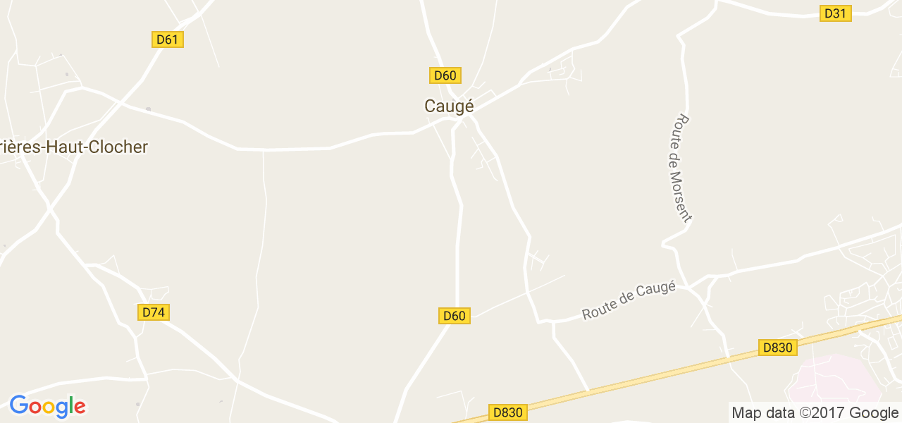 map de la ville de Caugé