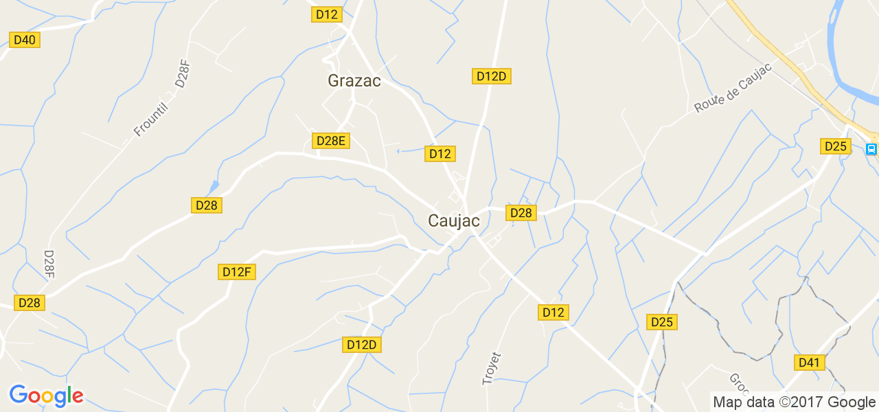 map de la ville de Caujac