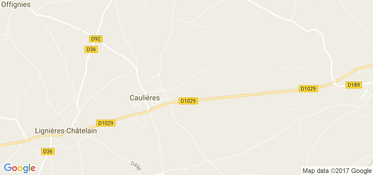 map de la ville de Caulières