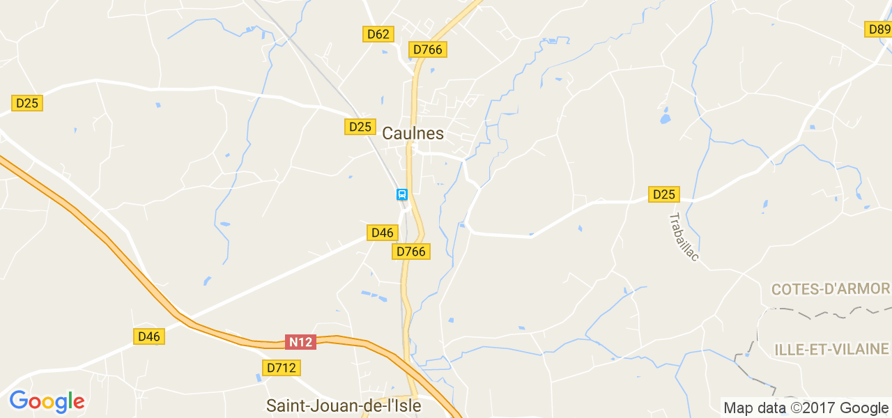 map de la ville de Caulnes