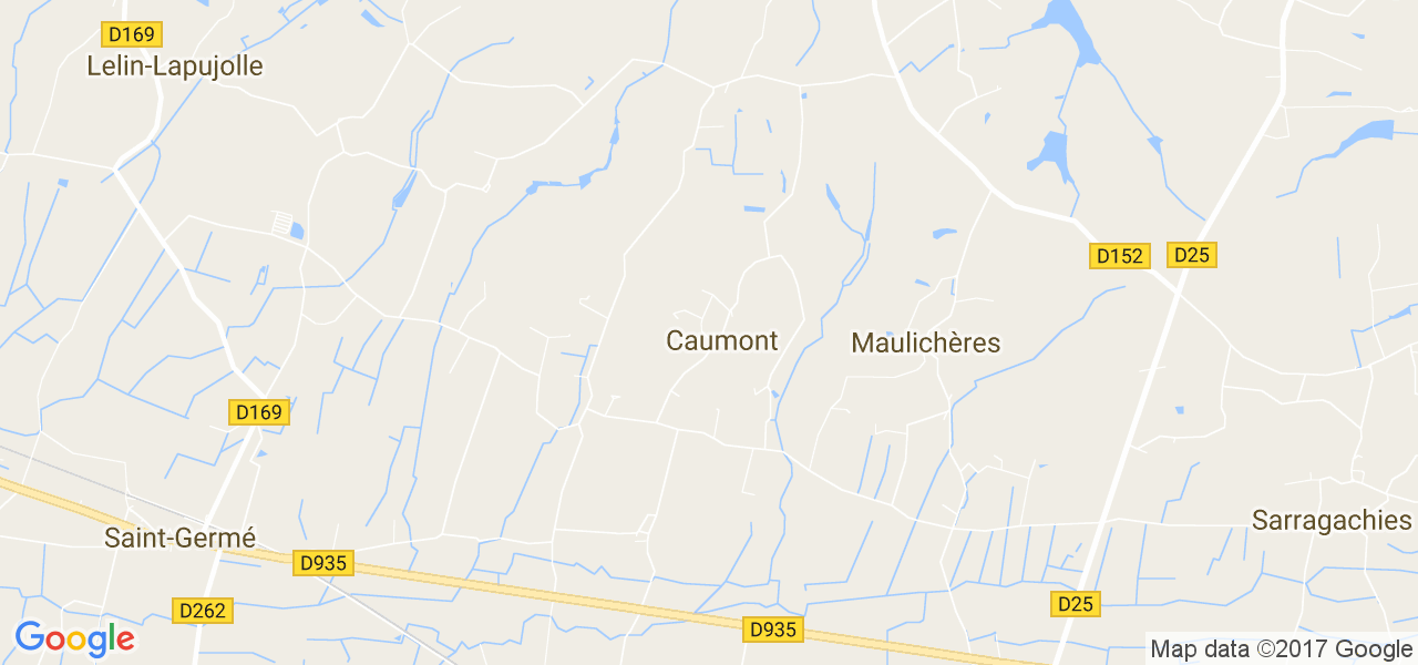 map de la ville de Caumont